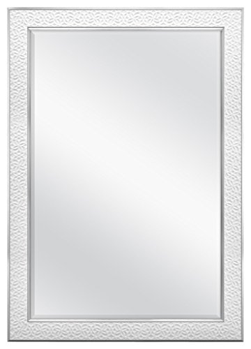 Image of MCS Nordic Blossom Large Wall Mirror, Modern Rectangle Mirror Home Decor for Living Room, Bedroom, or Bathroom, 29 by 41 Inch, White