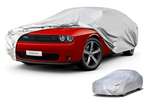 Image of Kayme Coupe Car Cover Waterproof All Weather - See Vehicle Size Chart for Accurate Fit - Outdoor Full Exterior Cover Sun Rain Snow. Charger, Panamera, DeVille, Chevelle etc. Size C6 (See Size Chart)