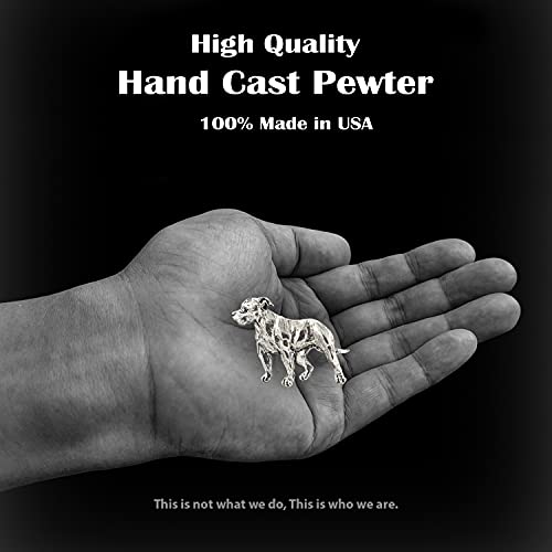 Pitt Bull Pin, Full Body, Pewter, D436F, 1 3/4 Inches, Handmade in the USA, Cute, Gift, Realistic Pittbull Pin, Metal, Lapel Pins, Hat Pin, Brooch, Over 90 Dog Breeds Available3