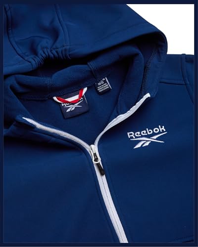 Image of Reebok Boys Fleece Jacket - Polar Fleece Lined Wind & Water Resistant Softshell Winter Jacket - Outdoor Winter Coat for Boys