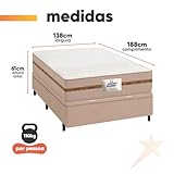 Cama Box Baú Casal Colchão Molas Flora Bege 138x188x61cm Marrom glide