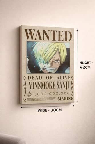 Image of 0ne Picec Anime Posters | Size - 42 X 32 cm | Premium Matte Wall Art | Lufffy, Zoroo, Sanjio | A3 Size | BOND VERSE (Sanjii Wanted Poster)