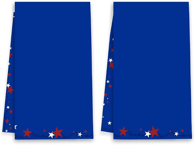 MUBIAO Toalhas de Cozinha Decorativas 4th of July, Algodão, Estampa Floral, 2 Unidades