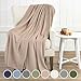 Twin Size Fleece Bed Blanket | Comfy Supersoft Fleece Blanket – All-Season Light Weight Throw Blanket | Luxuriously Soft | Throw Blanket for Couch and Sofa | Machine Wash | Beige