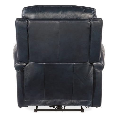 Sillón reclinable cuero azul con respaldo eléctrico miniatura 3