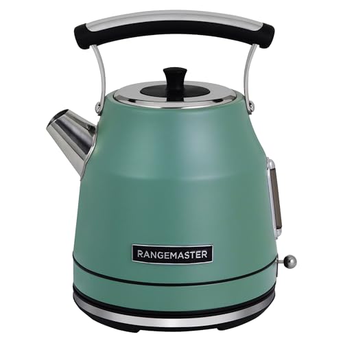 Rangemaster RMCLDK301MG Classic Kettle with Quiet Boil Technology, 1.7L Capacity and 3kW of Power in Matt Mineral Green