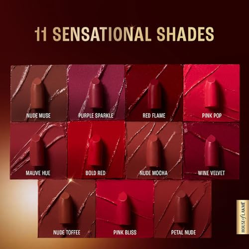 Image of Lakme Ultimat Glam Satin Matte Lipstick -RedFlame-UR2-4.3g