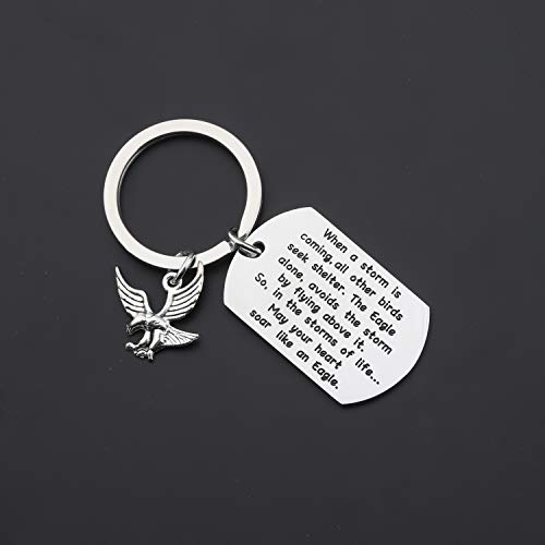 Image of CENWA Eagle Keychain Motivational Encouragement Gift May Your Heart Soar Like an Eagle Inspirational Gifts for Best Friend