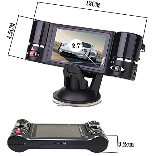 Polarlander 2.7" High Definition Dual Lens Car Dvr Car Camera Dual Cam Night Vision Vehicle Black Box Driving Camcorder Video Recorder For Parking #TOP4