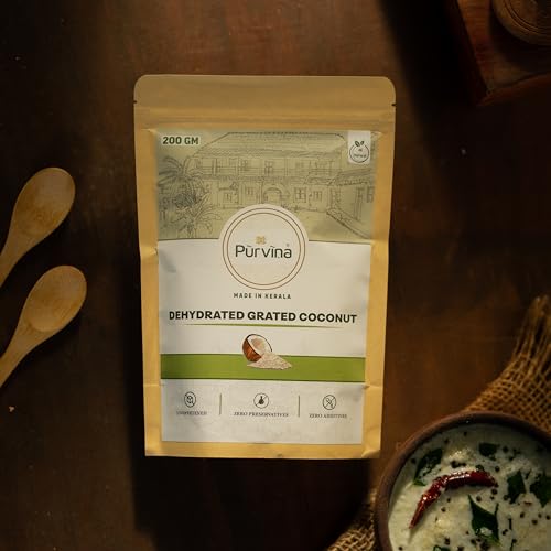 Image of Purvina Dried Grated Coconut - 200 gm (Pack of 2) | From Real Coconuts | Zero Preservatives