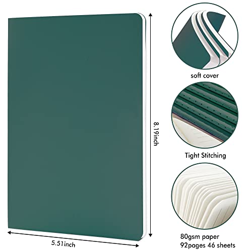 16-Pack-Soft-Cover-Journal-Bulk-Feela-Lined-Notebooks-College-Ruled-for-Work-for-Women-Girl-Writing-Blank-Travel-Journal-Note-Taking-Notebook-School-Business-Supplies-82-x-55-A5-Dark-Green