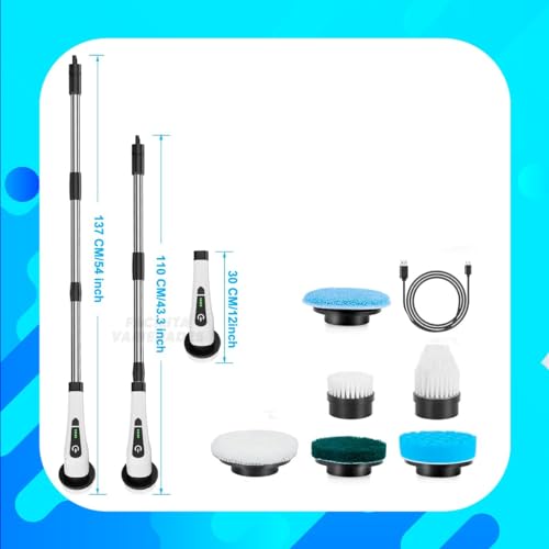 Esfregão Elétrico Mop Giratório 7 em 1 Escova Limpeza Elétrica 360 Limpa Chão Fogão Box Geladeira Se