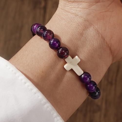 Natural Stone Cross Bracelets Trendy Stuff Inspirational Religious Gifts Bracelet Card gifts for Women/Daughter/Friend/Sister/Grandma/Granddaughter/Husband-Birthday Graduation Retirement4