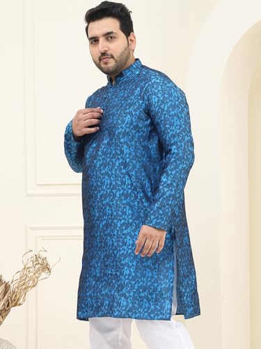 Image of SOJANYA Plus (Since 1958) Men's Cotton Blend Printed Only Long Kurta