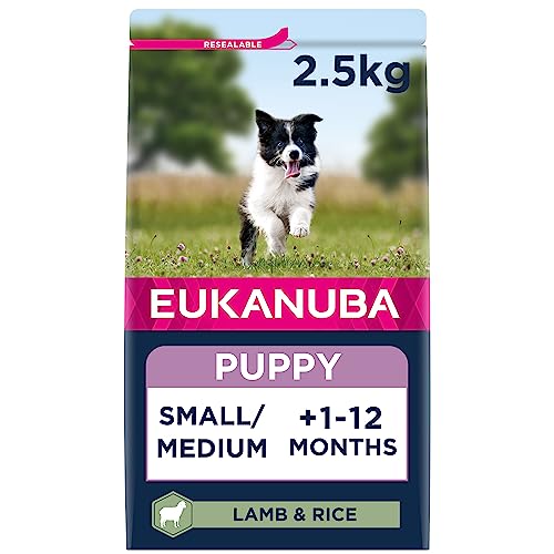 Eukanuba Complete Dry Dog Food for Puppy Small and Medium Breeds with Lamb and Rice 2.5 kg