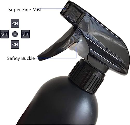 PEPAXON Sprühflasche Schwarz 500ml 4pcs für Haar/Reinigungslösungen/ätherische Öle/Pflanzen (Schwarz)