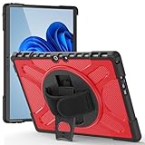 Support rotatif à 360° : compatible avec la Microsoft Surface Pro 8 13 pouces, cet étui est doté d'une poignée multifonction et d'un support pliable rotatif à 360° offrant différents angles verticaux et horizontaux (30°, 45°, 60°) for une lecture et une saisie confortables. (Stylet non inclus)