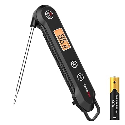 TempPro Digital Instant Read Meat Thermometer for Grilling Waterproof Kitchen Food Thermometer with Calibration Backlight Baking Bread Candy Thermometer Cooking Tools Utensils (Previously ThermoPro)