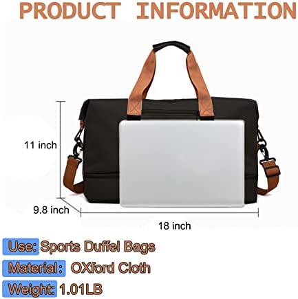 iKunst Weekender Overnight Bags, Large Gym Duffle Travel Tote Bags for Women and Men, Carry on Hospital Bags for Labor and Delivery, Weekend Bag Black 2 iKunst Weekender Overnight Bags, Large Gym Duffle Travel Tote Bags for Women and Men, Carry on Hospital Bags for Labor and Delivery, Weekend Bag Black