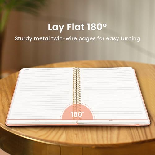 Image of Taja Lined Spiral Journal Notebook for Women & Men, 140 Pages, College Ruled Hardcover Notebook for Work & Note Taking, Journals for Writing, A5(5.7 inch x 7.9 inch) - Coral