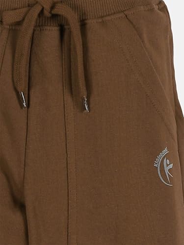 Image of Boys Solid Fleece Full Sleeve Zip Front Open Hooded Sweatshirt With Track Pant Set