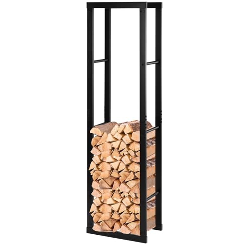 Laneetal Kaminholzregal Innen Außen, 150x40x25 cm, Brennholzregal aus Metall, Holzstapelhilfe, Holzunterstand, Brennholzlager, Kaminholzständer,...