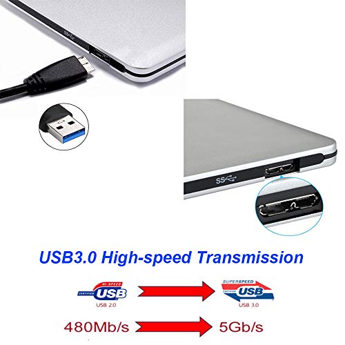 Xglysmyc USB 3.0 External Blu-ray CD DVD Drive,Portable Ultra-Thin 3D Blu-ray Player DVD+/-RW Burner Writer Reader for Laptop Notebook PC Desktops Support Windows XP/Vista/7/8/10, Mac OSX -Silver - Thumbnail 5
