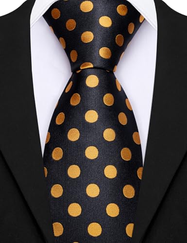 Image of Barry.Wang Mens 6 PCS Ties Silk Striped Paisley Check Floral Necktie Silky Woven Wedding Business Party Ties 3.34 inch