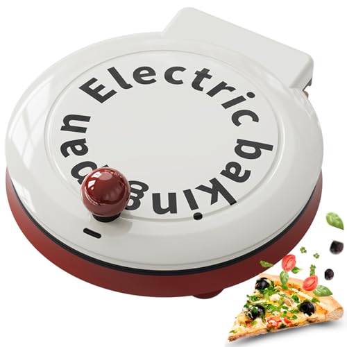 Pizzera eléctrica – Horno portátil de doble cara con calefacción de 1000 W, 4 en 1 para panqueques, tortillas y más