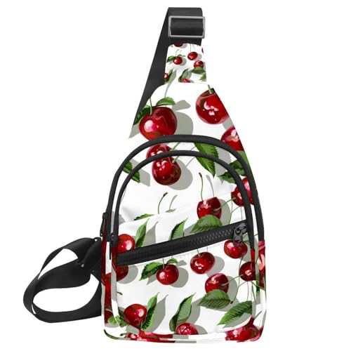 Mochila cruzada de cerezas con correa ajustable para running