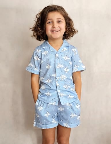 Image of Arshiner Girls Pajamas Sets Short Sleeve Kids Pjs Button Down Sleepwear | Cute Printed Pajamas for Little & Big Girl, Lightweight Comfy Fabric, 2-Piece Outfits, Perfect for Lounge Pajamas Party