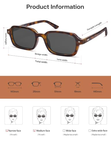 Image of SOJOS Trendy Rectangle Polarized Sunglasses Womens Mens SJ2610