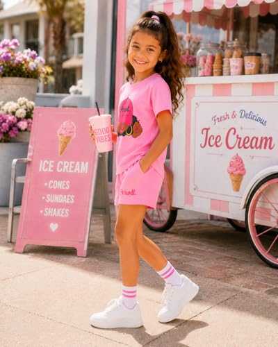Image of Kid Toddler Girl Butterfly Printed Short Sleeve T-Shirt + Waist Shorts Set 2PC Clothing For Summer