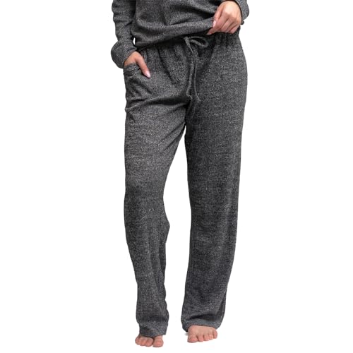 Hello Mello CuddleBlend Women’s Comfortable Lounge Wide Leg Pajama Pants Elastic Waistband With Side Pockets