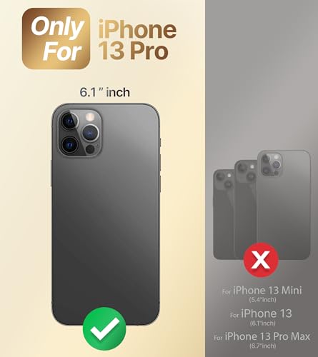 Image of XYZ for iPhone 13 Pro Back Cover Case with Stand, Phone Case with Double Ring Kickstand, for Girls Women, Luxury Cute Bling Protective Phone Cover Case for iPhone 13 Pro, Black | Double Ring Holder, Cute Love-Heart, Phone Chain Wristlet, Wrist Strap, Women Girls Bling Luxury Protective Case, Black
