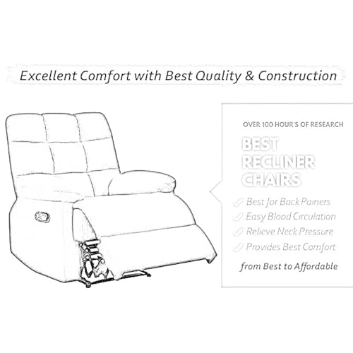 Image of Torque - Flumin 1 Seater Fabric Manual Recliner | Recliner Chair for Living Room, Office, Bedroom (Dark Brown) | 1 Year Warranty