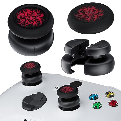 Image of PlayRealm NO FALLING OFF Thumbstick Extender & Silicone Grip Cover 2 Sets for Xbox Series X /S & Xbox One S /X Controller(CthulhuII Red)