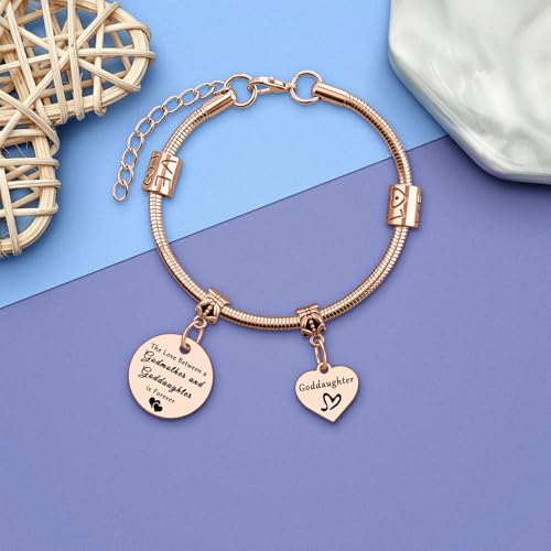 Image of DlaeKua Goddaughter Birthday Gifts Goddaughter Bracelet from Godmother Birthday Gifts for Goddaughters Graduation Gift Baptism Gift