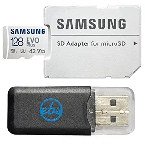 Samsung EVO Plus 128GB MicroSDXC SD Card Works with GoPro Hero 10, Hero 9, Hero 8, Hero 7 Action Cam (MB-MC128KA) U3 A2 V30 UHS-I Class 10 4K Bundle with 1 Everything But Stromboli MicroSD Card Reader