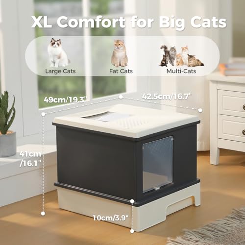 Arenero cubierto para gato grande con cajón extraíble miniatura 2