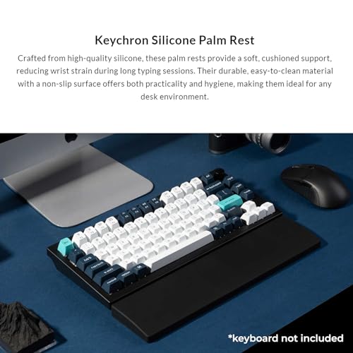 Image of Ergonomic Silicone Wrist Rest for Keychron K8 / K8 Pro / K8 Max / K8 HE / C1 / C1 Pro / L4, 14.09 inch Honeycomb Non-Slip Palm Rest, 80% TKL Mechanical Keyboards Support with Typing Pain Relief