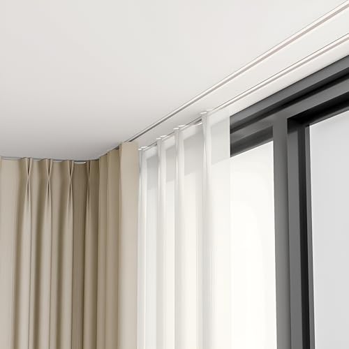 Rail de rideau de plafond encastré – Tringle cachée pour séparateurs de pièce et solutions d'intimité Montage au plafond lisse Design parfait pour la maison et le bureau
