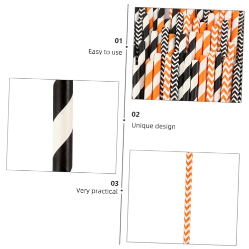 Healeved 100 pitillos de papel para fiesta de Halloween miniatura 6