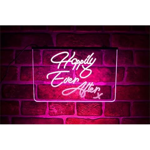 Happily Ever After LED Neon Light Sign | Hanging Home Décor For Wedding Gift Cover