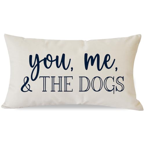 PANDICORN You Me & The Dogs Lumbar Throw Pillow Covers