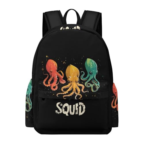 Squid Squad Backpack Laptop Backpack Casual Daypack Lightweight Travel Backpacks with Adjustable Strap for Men Women