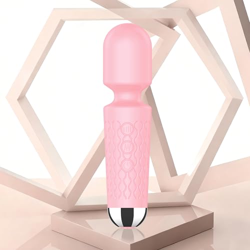 Image of Handheld Cordless Mini Massager, Powerful Quiet with Waterproof, 20 Modes & 8 Speeds Vibration Wand for Back Neck Shoulders, Muscle Soreness Relief & Recovery (Pink)