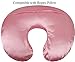 Satin Nursing Pillow Cover Set 2 Pack Ultra Soft Silk Compatible with Boppy Pillow for Breastfeeding Pillow Protect for Baby Hair and Skin White & Pink