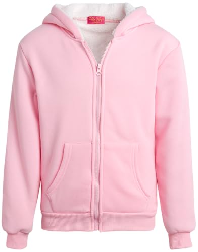 Coney Island Girls Hoodie - Cozy Soft Fleece Sherpa Lined Zip Up Hoodie Sweatshirt for Girls (Sizes Run Small: 4-16)
