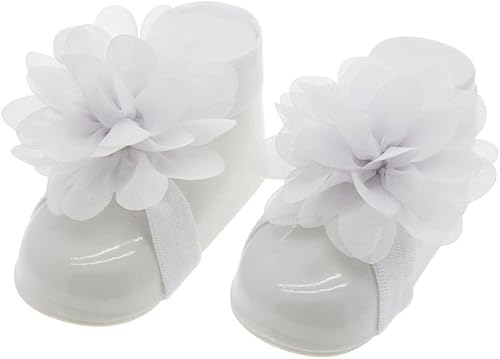 Miniatura 7 de Eforcase 12 pares de sandalias descalzas para bebé y niña, sandalias descalzas de flores para bebés recién nacidos, niñas pequeñas